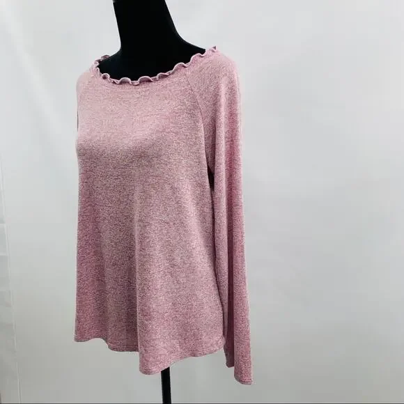 Gibson Ruffle Edge Raglan Pullover - Picture 5 of 12
